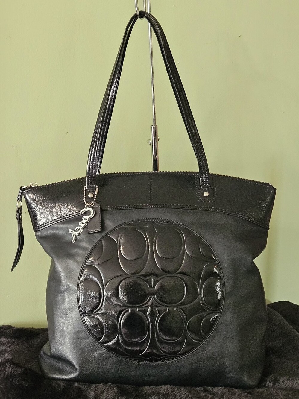 Coach Laura Signature Embossed Leather Tote Bag
